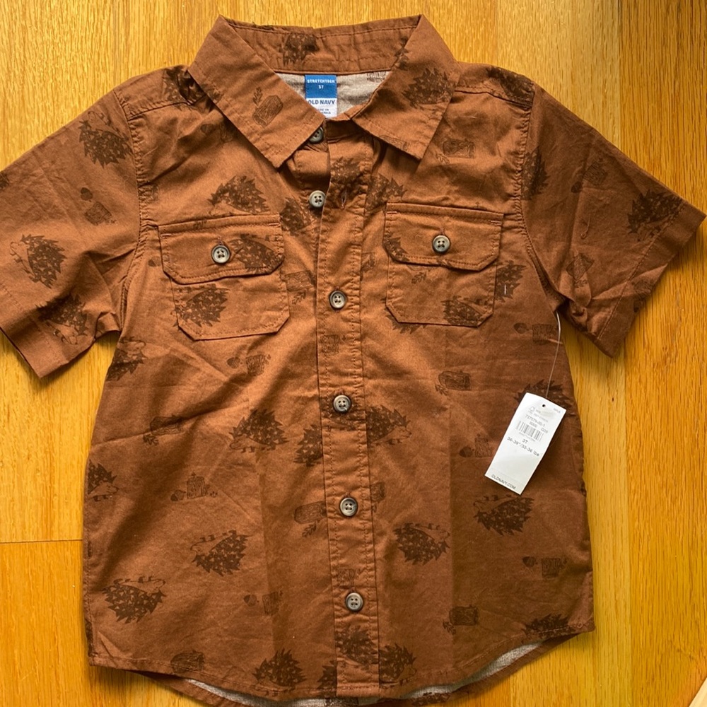 Old Navy button down hedgehog shirt